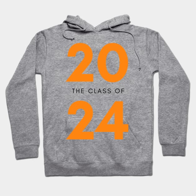 Class Of 2024. Simple Typography 2024 Design for Class Of/ Senior/ Graduation. Orange Hoodie by That Cheeky Tee